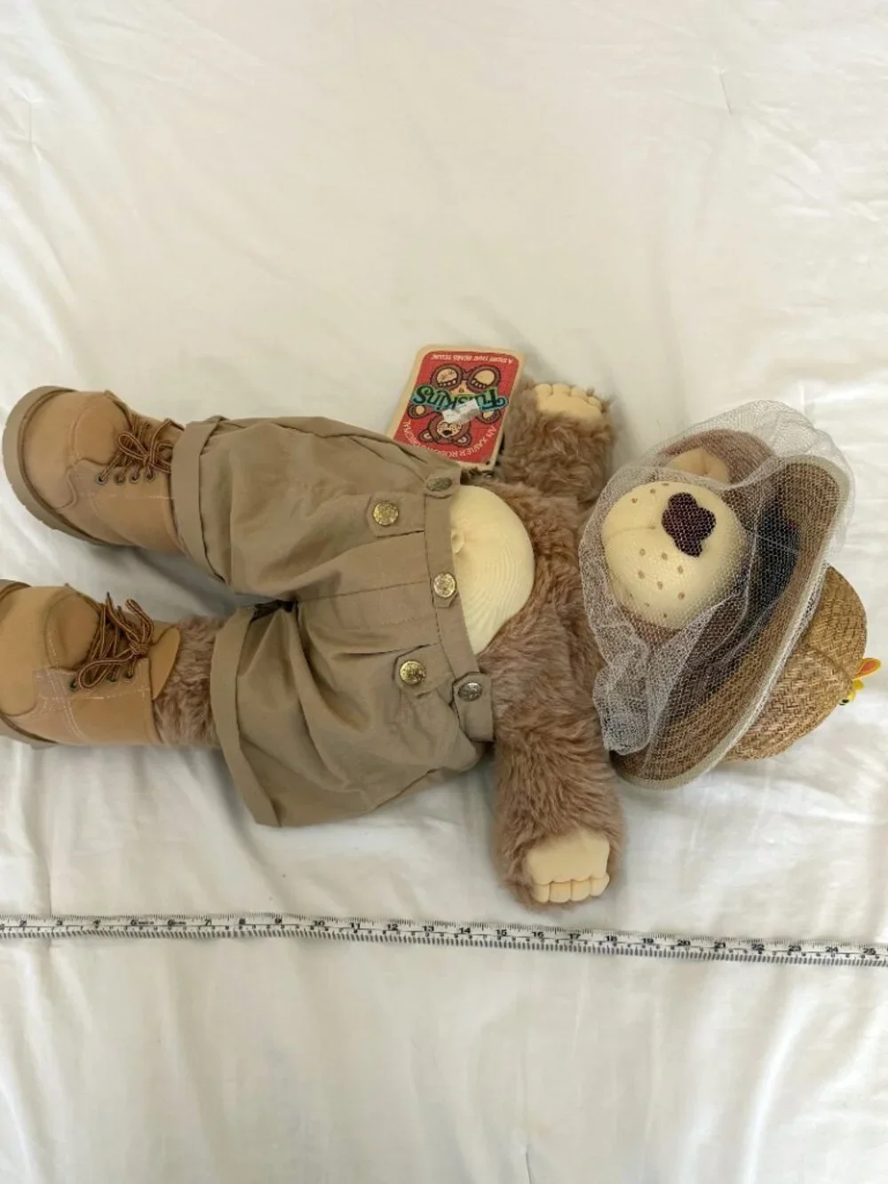 Vintage Furskins Bear Boone Beekeeper Xavier Roberts Plush 22